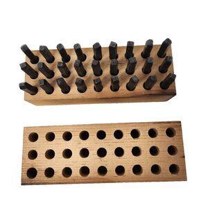 Vintage Young Bros 3/8 Steel Letter Stamp Set in Wooden Box 27 Pieces